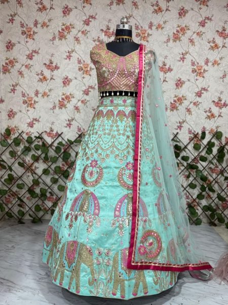 Bridal Sky Blue New Arrival Designer Lehenga for Wedding and Functions Wedding Bridal Dress Wholesale