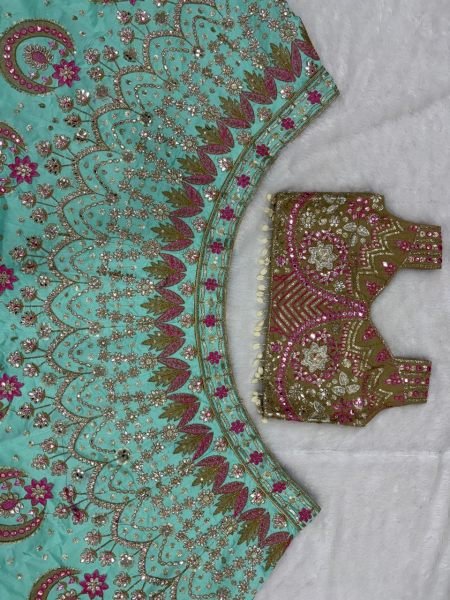 Bridal Sky Blue New Arrival Designer Lehenga for Wedding and Functions Wedding Bridal Dress Wholesale