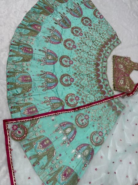 Bridal Sky Blue New Arrival Designer Lehenga for Wedding and Functions Wedding Bridal Dress Wholesale