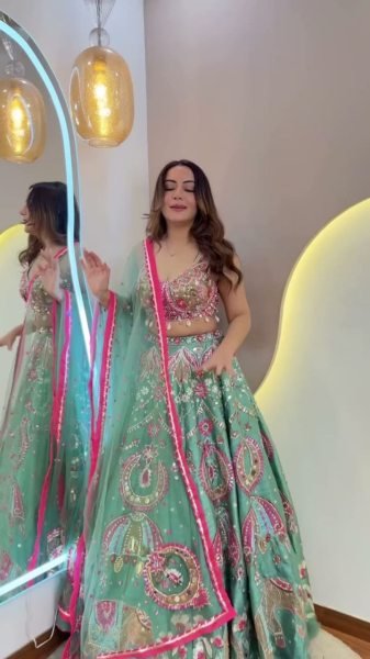 Bridal Sky Blue New Arrival Designer Lehenga for Wedding and Functions Wedding Bridal Dress Wholesale