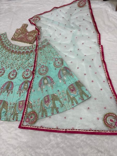 Bridal Sky Blue New Arrival Designer Lehenga for Wedding and Functions Wedding Bridal Dress Wholesale