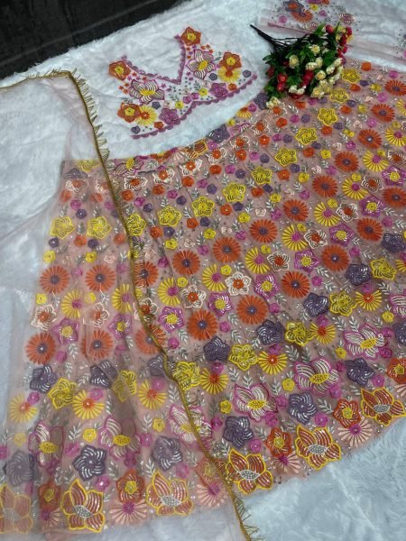 Bridal Wear Pink Heavy Soft Net Lehenga Choli with Sequins Embroidery and Dupatta  Designer Lehenga Choli