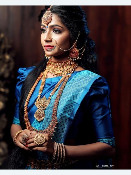Bridal Wear Soft Lichi Silk Saree  South Indian Saree 