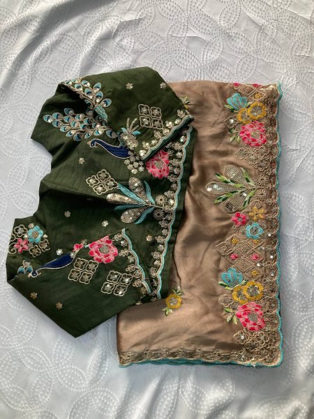 Brown New Arrival Embroidered Saree with Elegant Border for Festive Collection Silk Sarees Wholesale