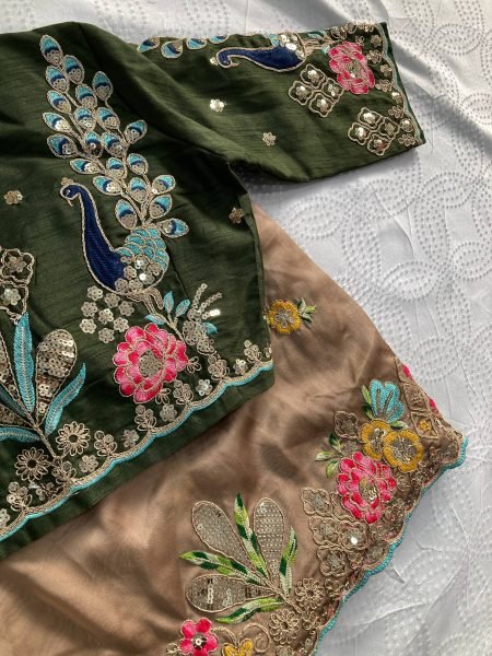 Brown New Arrival Embroidered Saree with Elegant Border for Festive Collection Silk Sarees Wholesale
