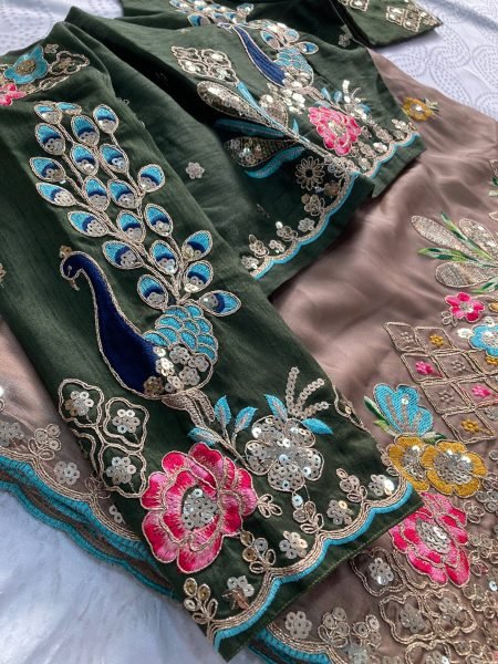 Brown New Arrival Embroidered Saree with Elegant Border for Festive Collection Silk Sarees Wholesale