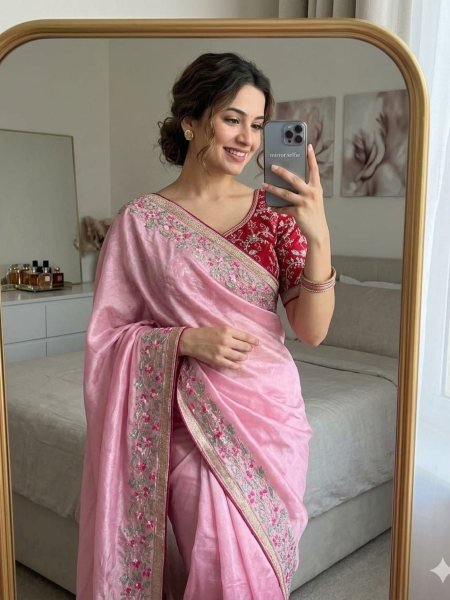 Budget Friendly Pink Designer Saree for Wedding and Festive Wear Sarees 