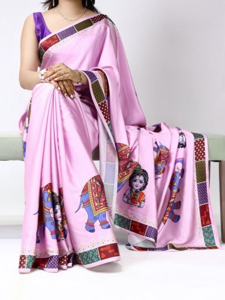 Budget Friendly Pink Designer Saree with Premium Look for Women Sarees 