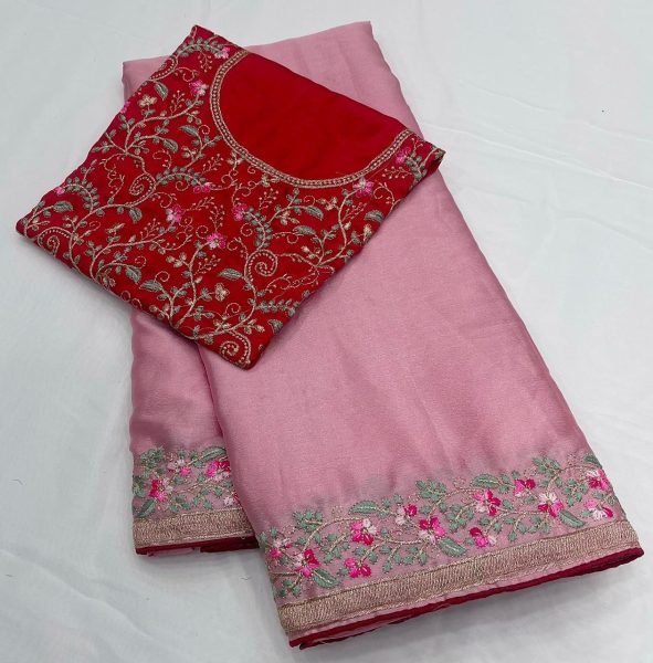 Budget Friendly Pink Designer Saree for Wedding and Festive Wear Silk Sarees Wholesale