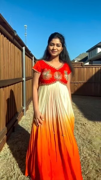 Burnt Orange Mulmul Cotton Anarkali Elegant Threadwork  & Ready to Wear Fit Anarkali Kurtis 