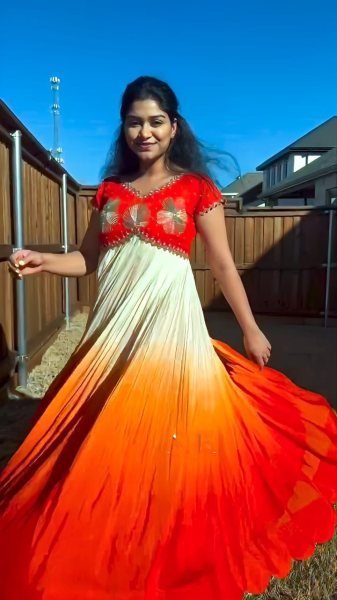 Burnt Orange Mulmul Cotton Anarkali Elegant Threadwork  & Ready to Wear Fit Anarkali Kurtis 