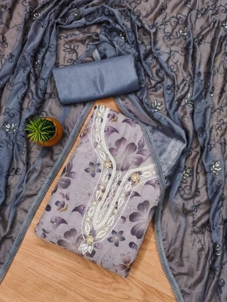  Buy Amazing  Lavender Color Pure Organza  Dress Material 