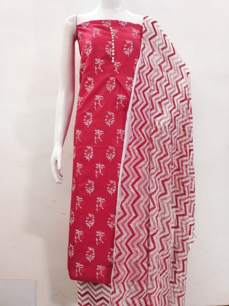 Buy Red Color Cotton Slub Print Dress Material Collection At Wholesale Rate Color Set Matching Dress Material Wholesale