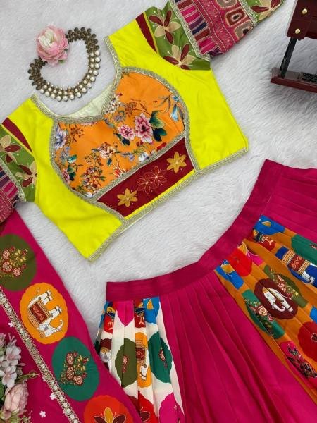 Buy Designer American Crepe Lehenga Choli Online For Navratri at Wholesale Rate Navratri Lehnega Choli
