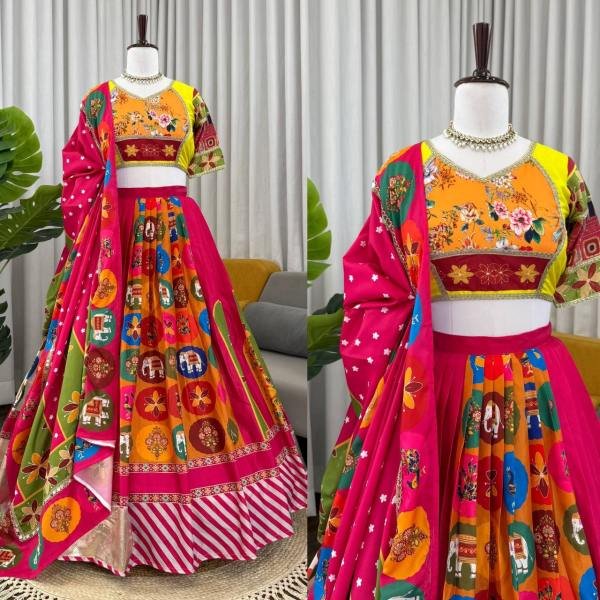 Buy Designer American Crepe Lehenga Choli Online For Navratri at Wholesale Rate Navratri Lehnega Choli