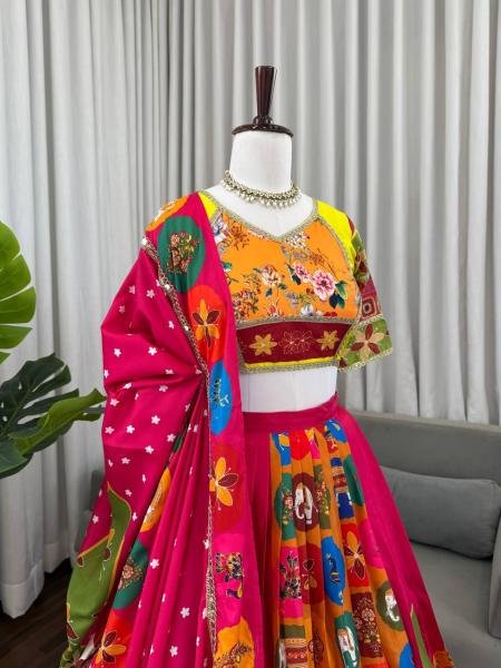 Buy Designer American Crepe Lehenga Choli Online For Navratri at Wholesale Rate Navratri Lehnega Choli