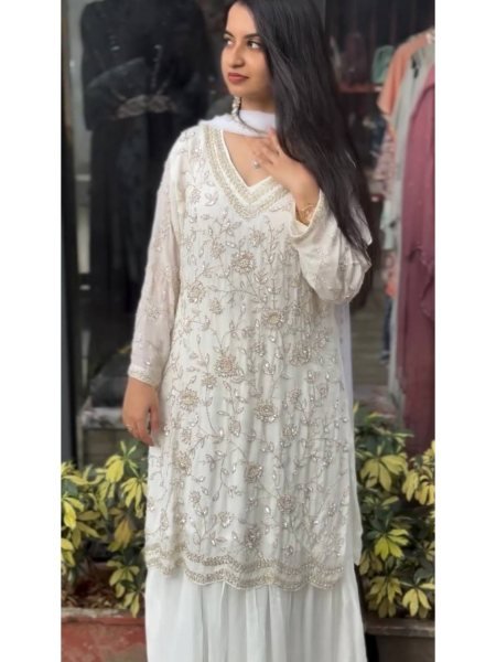 Buy Eid Wear Heavy Faux Georgette With Sequence Wear Pakistani Suit Ready To Wear Collection