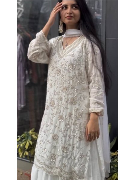 Buy Eid Wear Heavy Faux Georgette With Sequence Wear Pakistani Suit Ready To Wear Collection