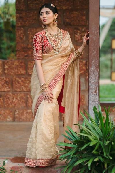 Buy Jimmy Choo Saree with Multi Thread Embroidered Blouse At Manufacturer Price JIMMY CHOO SAREE