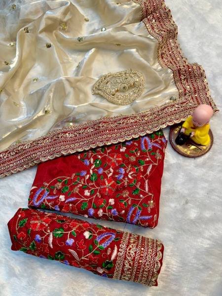 Buy Jimmy Choo Saree with Multi Thread Embroidered Blouse At Manufacturer Price JIMMY CHOO SAREE