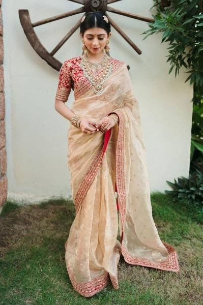 Buy Jimmy Choo Saree with Multi Thread Embroidered Blouse At Manufacturer Price JIMMY CHOO SAREE