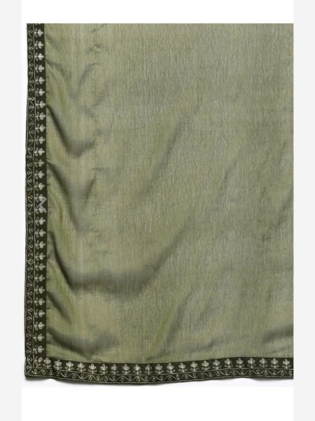 Buy Mahendi Color Viscos Chanderi Kurti set in Wholesale Rate 3 Piece Kurti Set