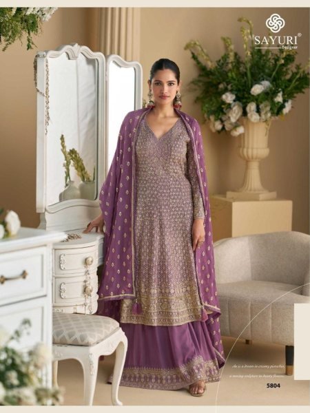  Buy Sayuri Virasat Georgette Sharara Luxury Wedding Wear Catalog Wedding Bridal Dress Wholesale