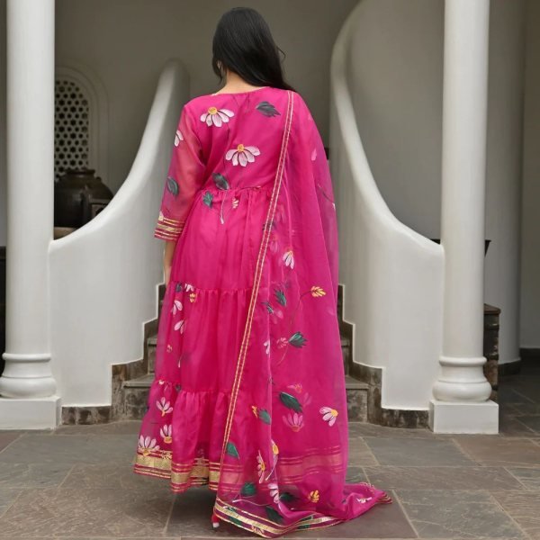 Buy Tabby Organza Anarkali Kurti With Dupatta  Kurti With Dupatta Wholesale