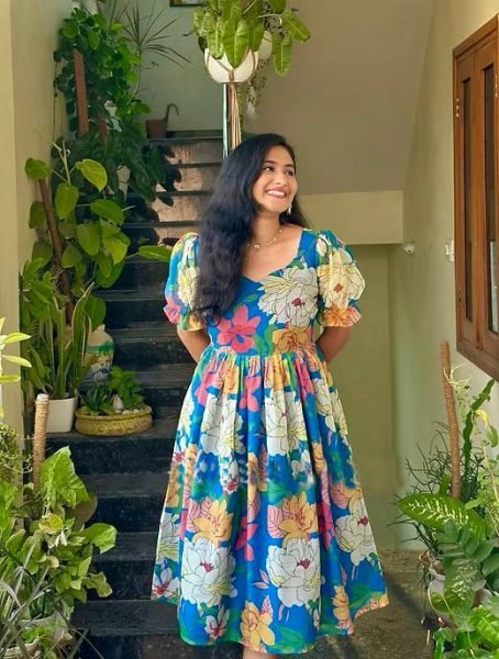 Buy This Pretty Blue Fox Georgette Floral Print Summer Look Maxi Dress Georgette Kurti 