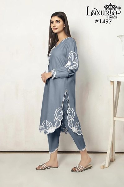 Buy This Zam Satin Embroidery Top With Pant Set From Trusted wholesaler in Gujarat Pakistani Suits Wholesale