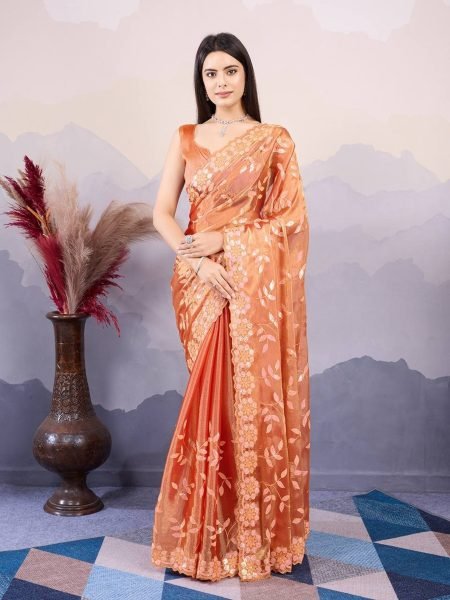 C Pallu Embroidery With Sequence Silk Saree Collection  Silk Sarees Wholesale
