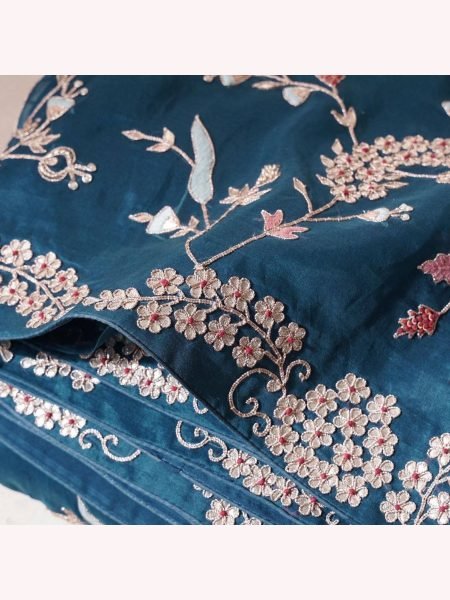 C-Pallu Embroidery Work Border Rangoli Silk Saree Embroidery Sarees Wholesale