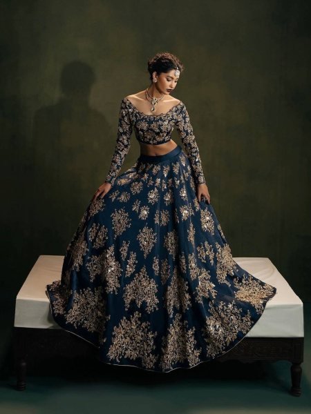 Calzora Polo Silk Lehenga with Zari Work and Tabby Dupatta for Grand Celebration Wear Bollywood Lehenga Choli