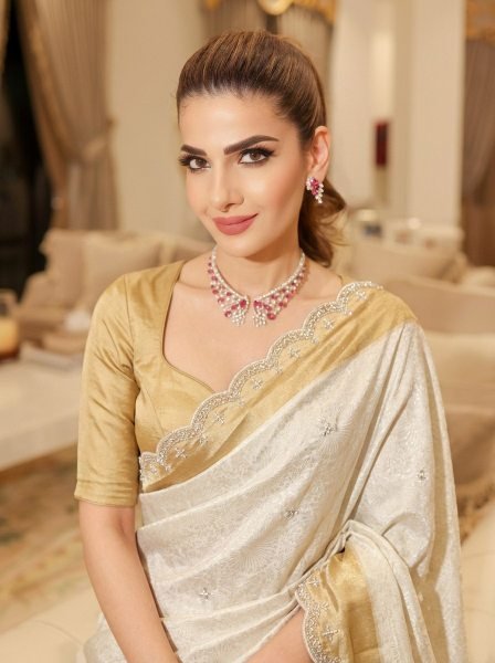 Captivating Cream Bridal Kanjivarm Silk Saree with Beads and Sequin Butta at Wholesale Rate Silk Sarees Wholesale