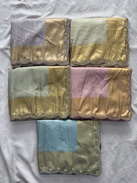 Captivating Cream Bridal Kanjivarm Silk Saree with Beads and Sequin Butta at Wholesale Rate Silk Sarees Wholesale