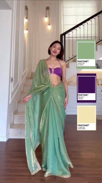 Captivating Mint Green Fendy Silk Saree with Designer Embroidery and Banglory Blouse Silk Sarees Wholesale