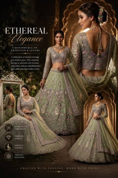 Captivating Pista Sequins Work Lehenga for Wedding and Reception Wear Bridal Lehenga Choli