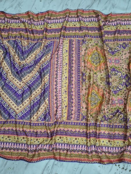 Captivating Purple Chinon Silk Saree with Real Mirror Work and Chakri Diamond Work Silk Sarees Wholesale