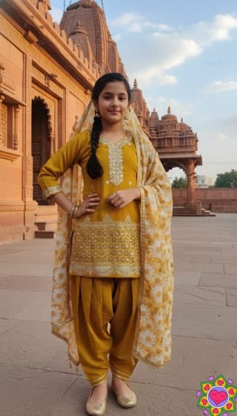 Captivating Yellow Kids Ethnic Wear Set for Party and Occasion Wear Girls Wear