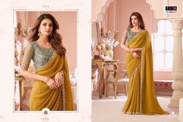 Captivating Yellow Sunshine Georgette Party Wear Saree at Manufacturer Rate Designer Wedding Sarees Wholesale