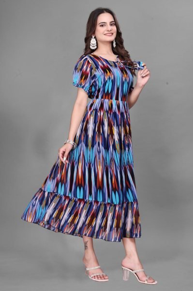 Casual Georgette Long Maxi Dress with Inner for Daily Wear Georgette Kurti 