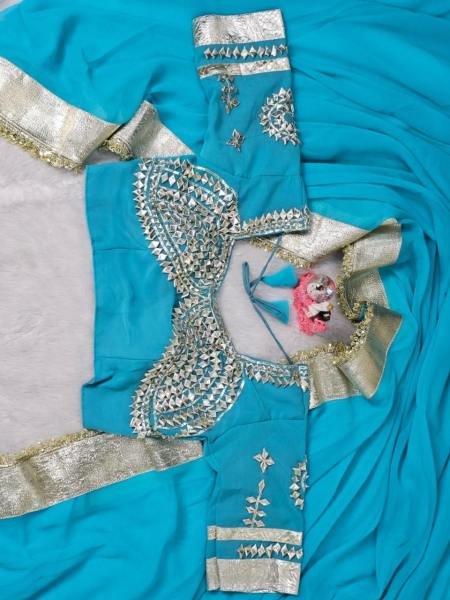 Celebrity Inspired Ankita Lokhande Soft Georgette Saree with Hand Gotta Patti   Sequence Lace Georgette Sarees Wholesale