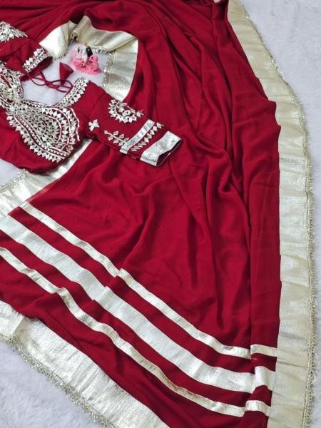 Celebrity Inspired Ankita Lokhande Soft Georgette Saree with Hand Gotta Patti   Sequence Lace Georgette Sarees Wholesale