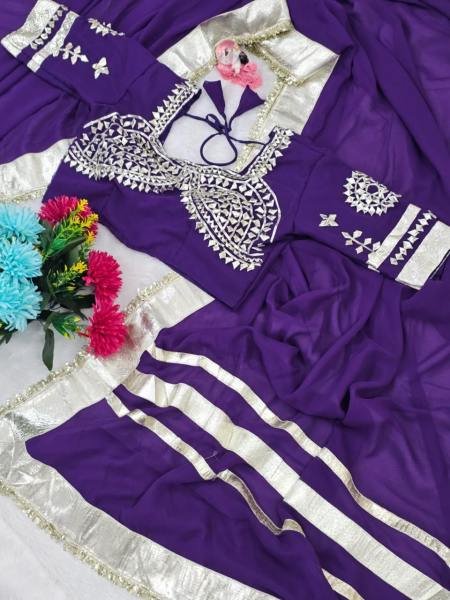 Celebrity Inspired Ankita Lokhande Soft Georgette Saree with Hand Gotta Patti   Sequence Lace Georgette Sarees Wholesale