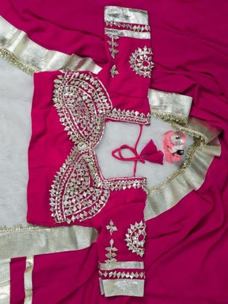 Celebrity Inspired Ankita Lokhande Soft Georgette Saree with Hand Gotta Patti   Sequence Lace Georgette Sarees Wholesale