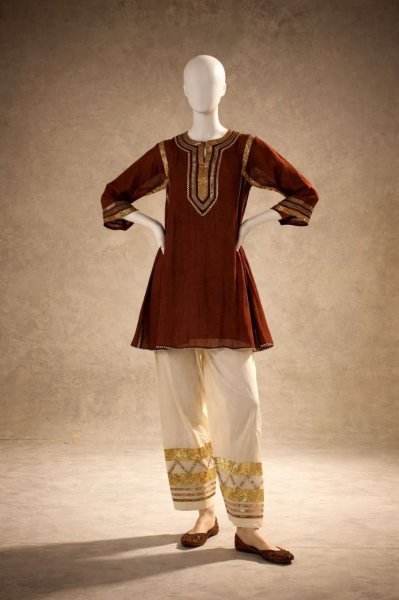 Chanderi Designer Kurti Set with Gopatti Lace Work CO ORD Sets