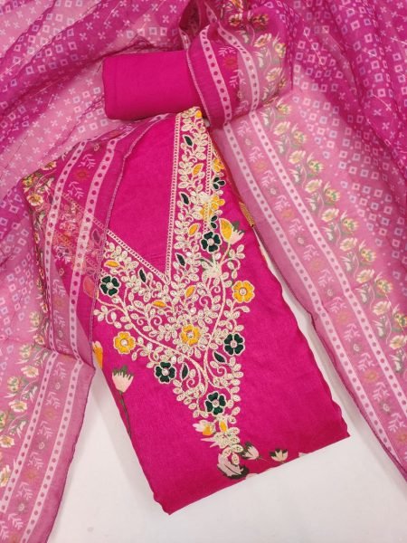 Chanderi Suit With Floral Digital Print Wholesale Collection Color Set Matching Dress Material Wholesale