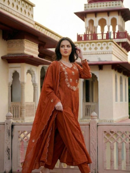 Chanderi Silk Kurti Palazzo Set with Organza Dupatta  Summer Special Wholesale Collection for Resellers 