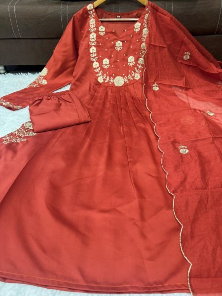 Chanderi Silk Kurti Palazzo Set with Organza Dupatta  Summer Special Wholesale Collection for Resellers 3 Piece Kurti Set