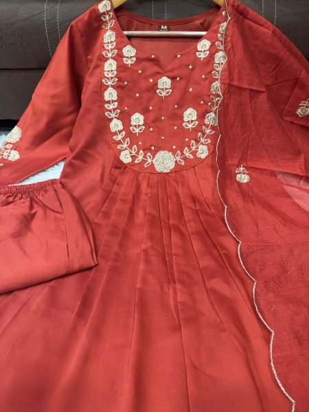 Chanderi Silk Kurti Palazzo Set with Organza Dupatta  Summer Special Wholesale Collection for Resellers 3 Piece Kurti Set